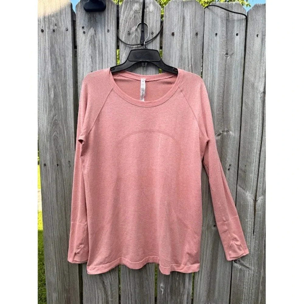 Active Lululemon Top Womens 14 Pink Swiftly Tech Long Sleeve 2.0 Relaxed Fit